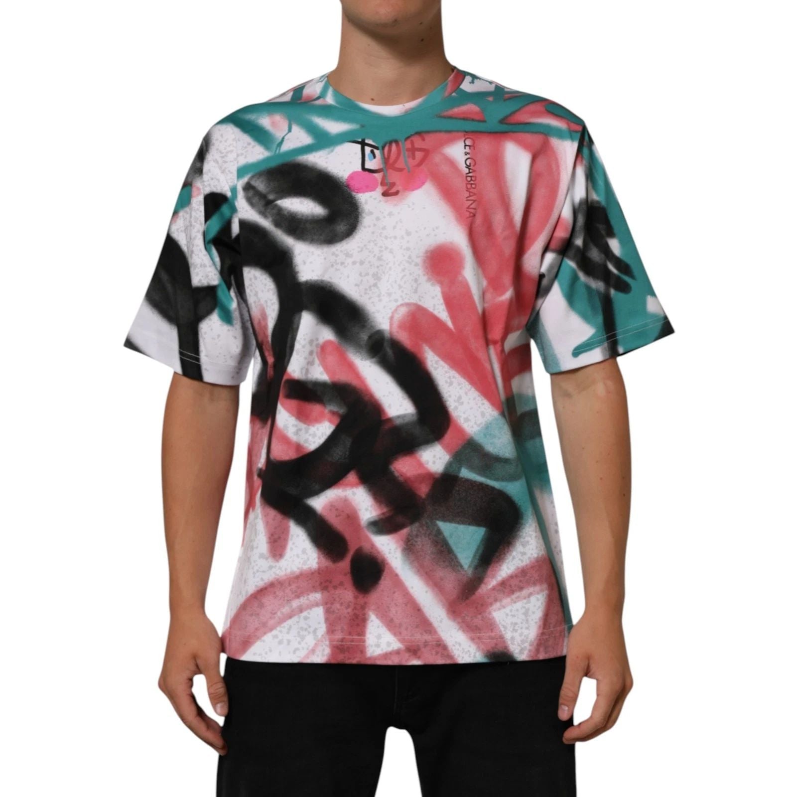 DOLCE & GABBANA T-shirt White Graffiti Crew Neck Short Sleeves s. Tag M 1050usd Unisex T-shirt, Sweatshirt, Hoodie, Long Sleeve Tee - T-Shirt, Sweatshirt, Hoodie