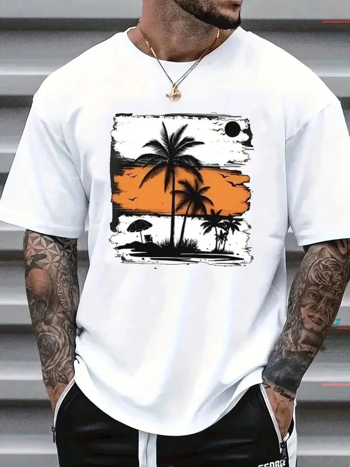 Palm Tree Graphic T-Shirt Tropical Beach Summer Vacation Casual Tee Unisex T-shirt, Sweatshirt, Hoodie, Long Sleeve Tee - T-Shirt, Sweatshirt, Hoodie