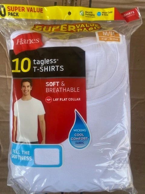 (10pk.) Hanes Men's Comfort Soft Crewneck,White,Medium (8909)-BUY MORE & SAVE!!! Unisex T-shirt, Sweatshirt, Hoodie, Long Sleeve Tee - T-Shirt, Sweatshirt, Hoodie