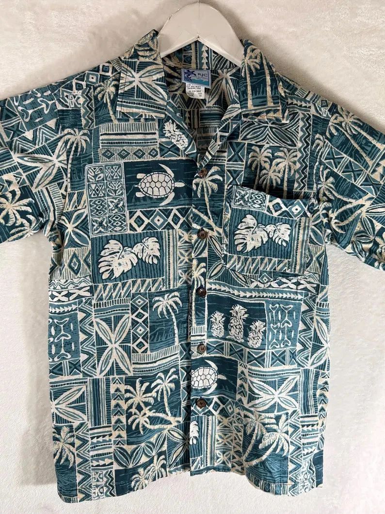 Vintage Hawaii Shirt Kids Aloha Beach Vacation Summer Tropical Print Top Unisex T-shirt, Sweatshirt, Hoodie, Long Sleeve Tee - T-Shirt, Sweatshirt, Hoodie