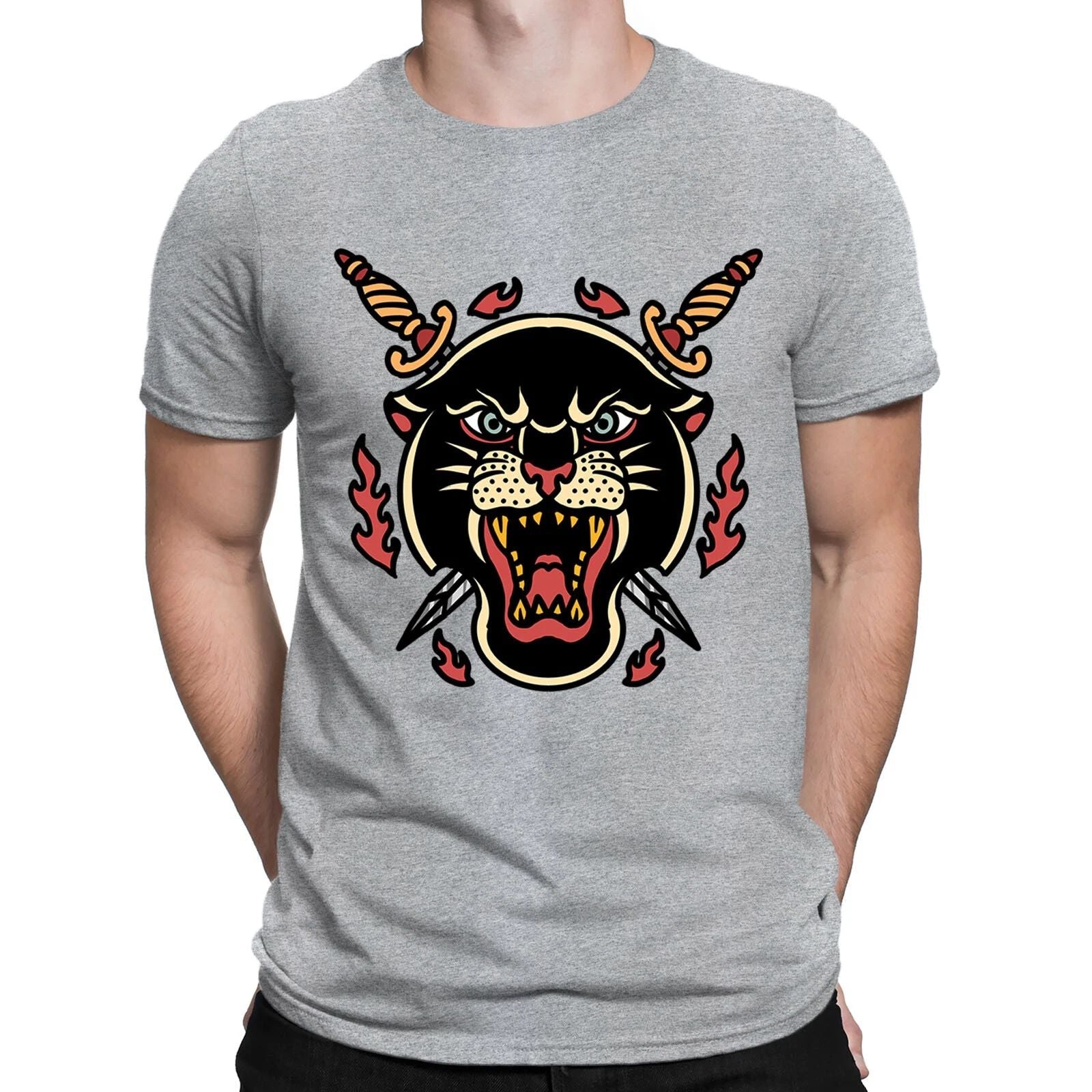 Tiger And Swords Tattoo Classic Majesty Retro Vintage Mens Womens T-Shirts #BAL Unisex T-shirt, Sweatshirt, Hoodie, Long Sleeve Tee - T-Shirt, Sweatshirt, Hoodie