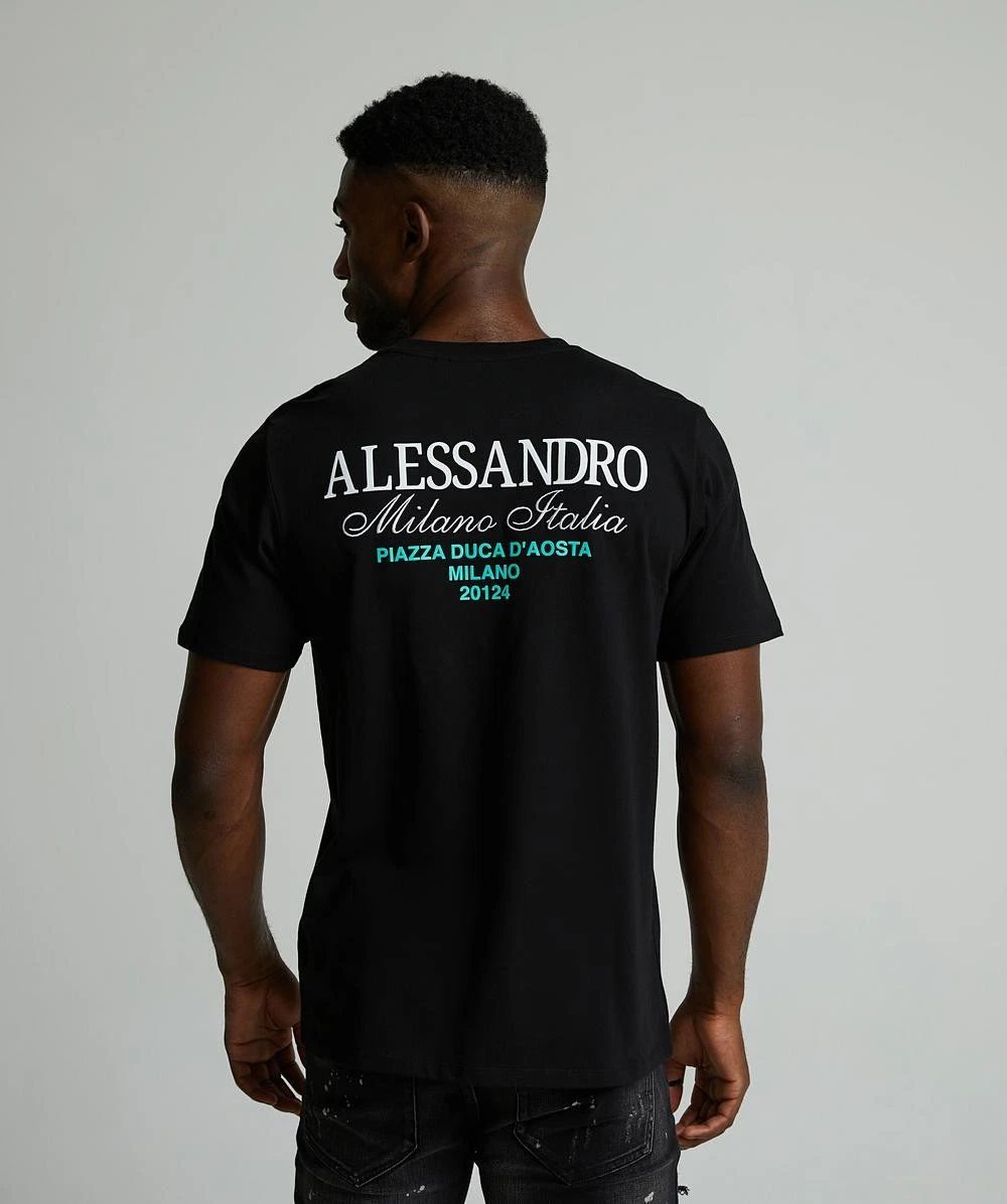 Alessandro Zavetti T-Shirt Short Sleeve Crew Neck Back Print Montanelli Black Unisex T-shirt, Sweatshirt, Hoodie, Long Sleeve Tee - T-Shirt, Sweatshirt, Hoodie