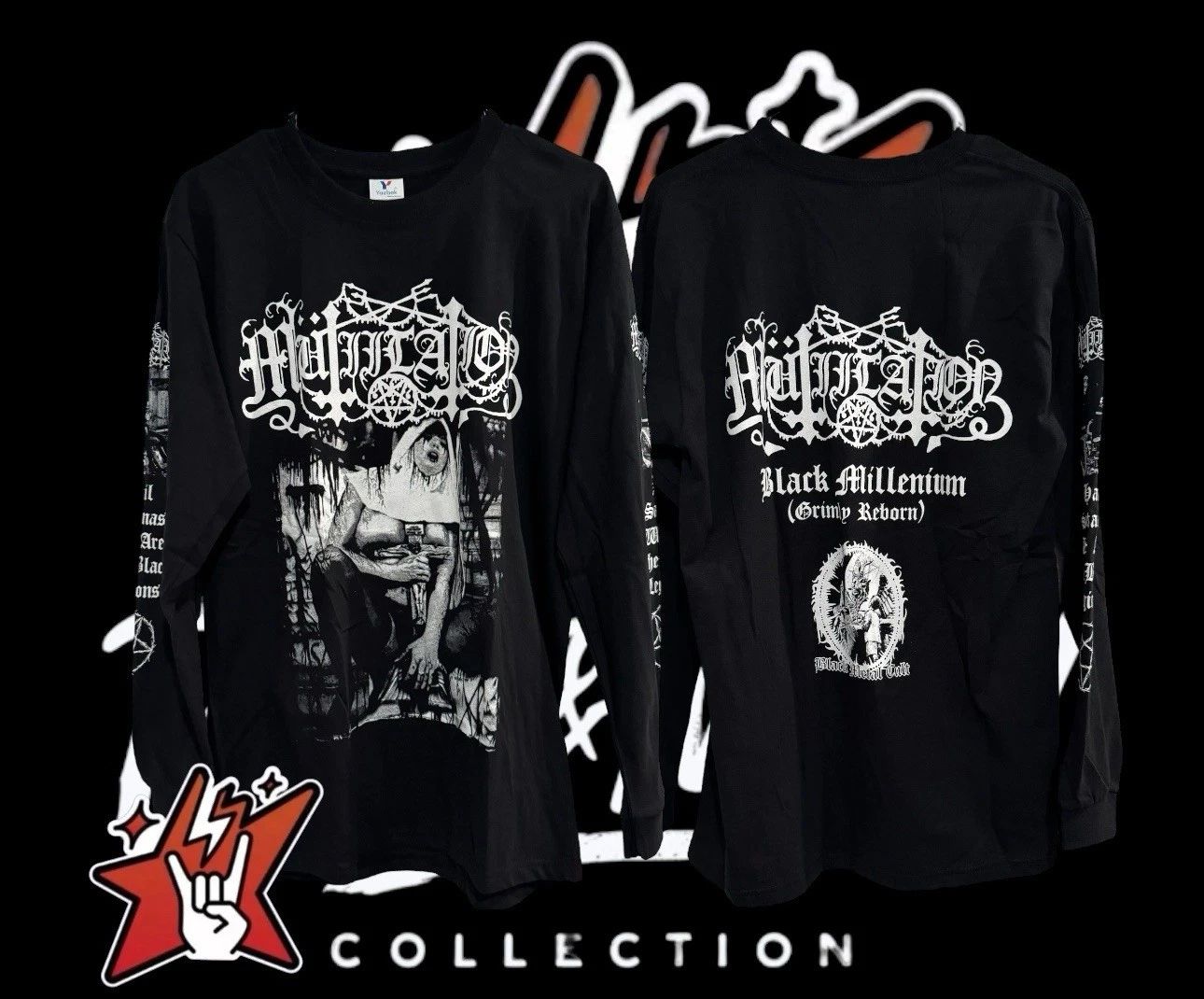 Mtiilation T-Shirt New Short & Long Sleeve Bathory Emperor Blasphemy Marduk Unisex T-shirt, Sweatshirt, Hoodie, Long Sleeve Tee - T-Shirt, Sweatshirt, Hoodie