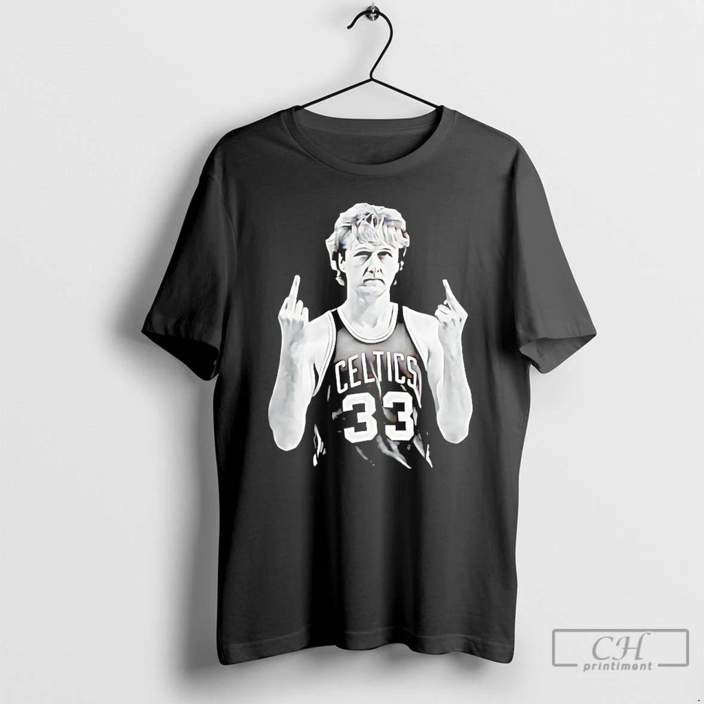 Classic Larry Bird Middle Finger T Shirts Unisex T-shirt, Sweatshirt, Hoodie, Long Sleeve Tee - T-Shirt, Sweatshirt, Hoodie