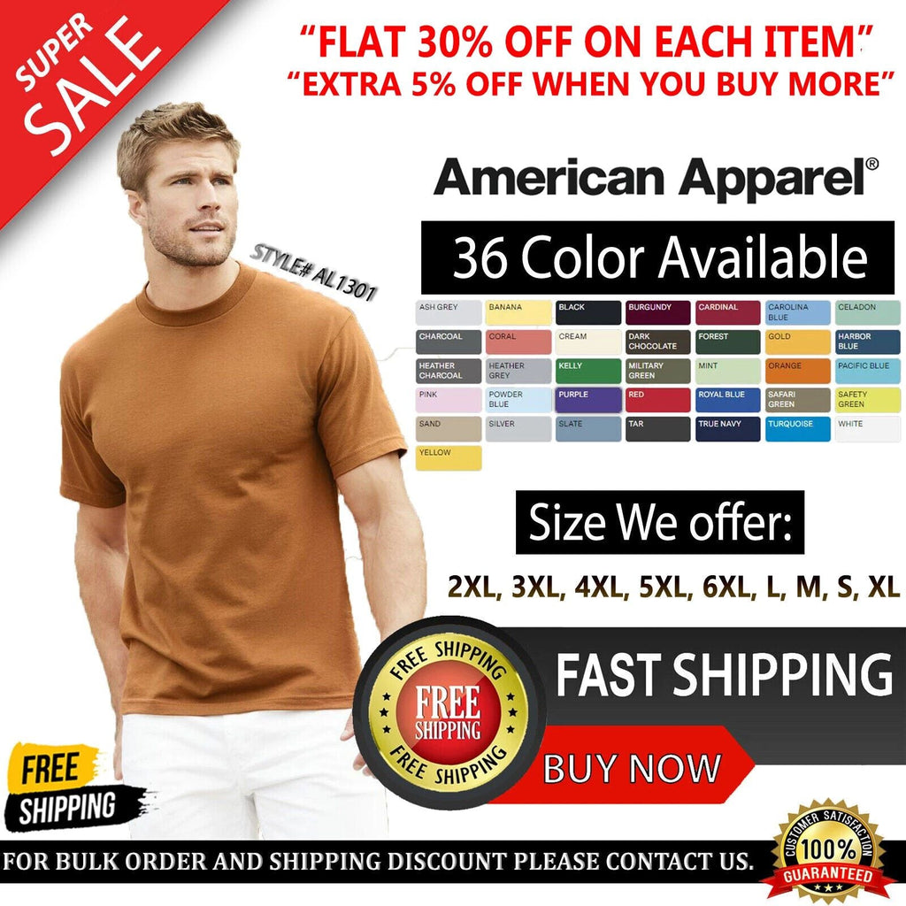 AAA Alstyle Mens Plain Short Sleeves Tee Blank T-Shirt Casual T Shirt - AL1301 Unisex T-shirt, Sweatshirt, Hoodie, Long Sleeve Tee - T-Shirt, Sweatshirt, Hoodie