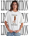 Tung Tung Sahur I bite my its a bad habit shirt Unisex T-shirt, Sweatshirt, Hoodie, Long Sleeve Tee - T-Shirt, Sweatshirt, Hoodie