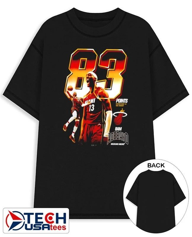 Bam Adebayo Miami Heat Second-Most Points in an NBA Game Milestone shirt Unisex T-shirt, Sweatshirt, Hoodie, Long Sleeve Tee - T-Shirt, Sweatshirt, Hoodie