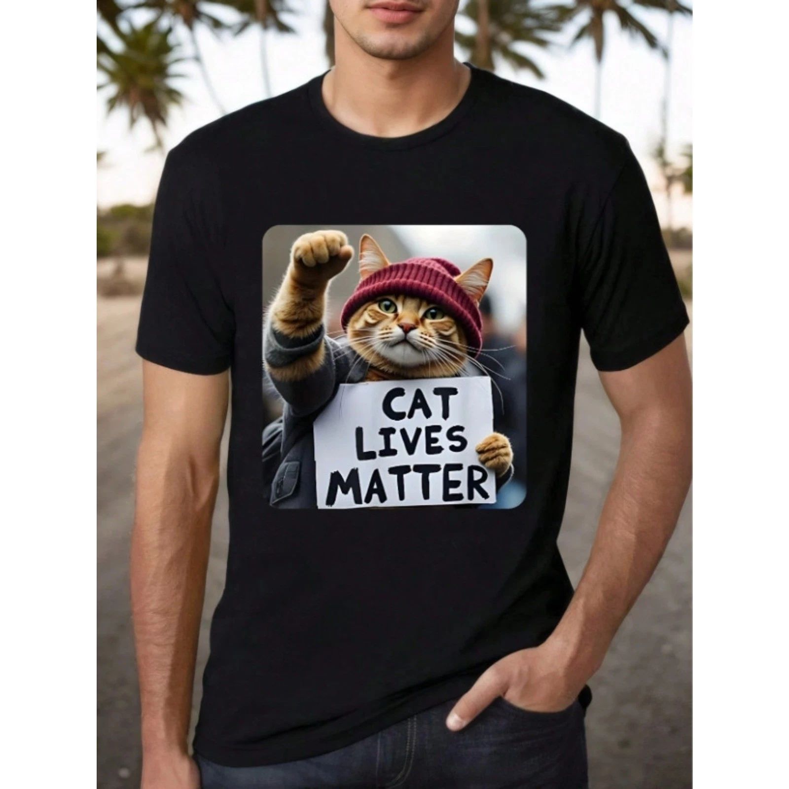 Cat Lives Matter" Funny Quotes T-Shirt - 100% Cotton, Casual & Outdoor Wear Unisex T-shirt, Sweatshirt, Hoodie, Long Sleeve Tee - T-Shirt, Sweatshirt, Hoodie