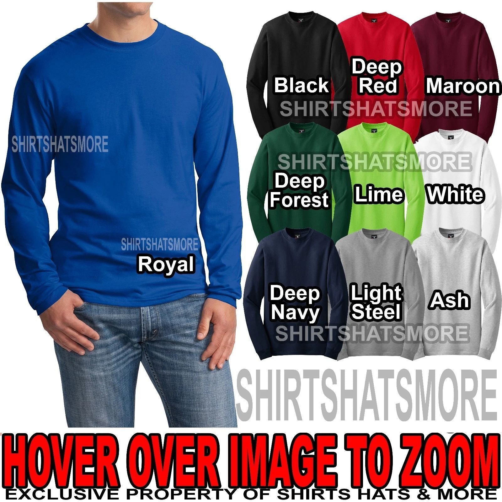 HANES Mens Long Sleeve BEEFY-T T-Shirt 100% PRESHRUNK COTTON S-XL, 2XL, 3XL NEW Unisex T-shirt, Sweatshirt, Hoodie, Long Sleeve Tee - T-Shirt, Sweatshirt, Hoodie