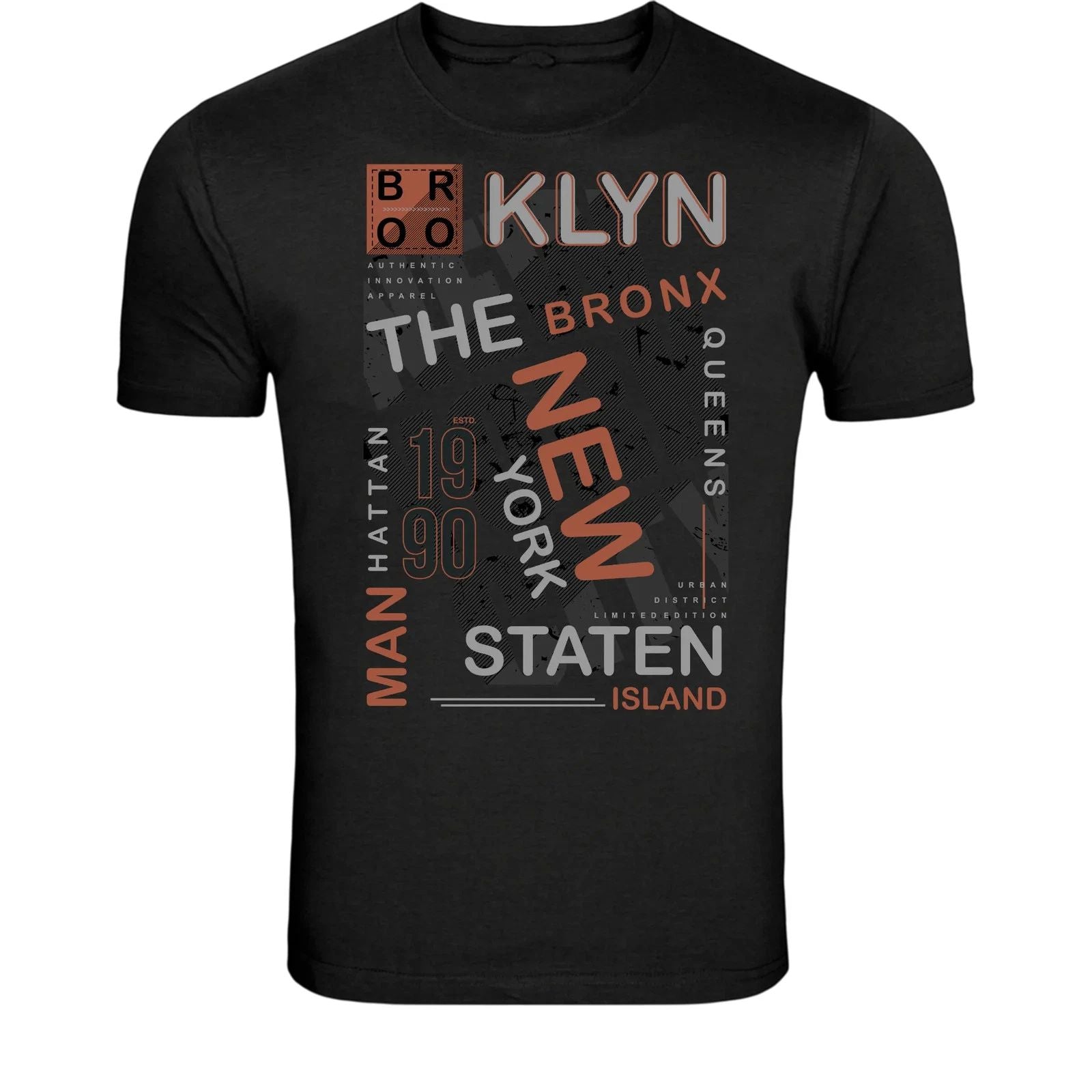 New York Boroughs Typography T-Shirt - Urban NYC Street Style Unisex T-shirt, Sweatshirt, Hoodie, Long Sleeve Tee - T-Shirt, Sweatshirt, Hoodie
