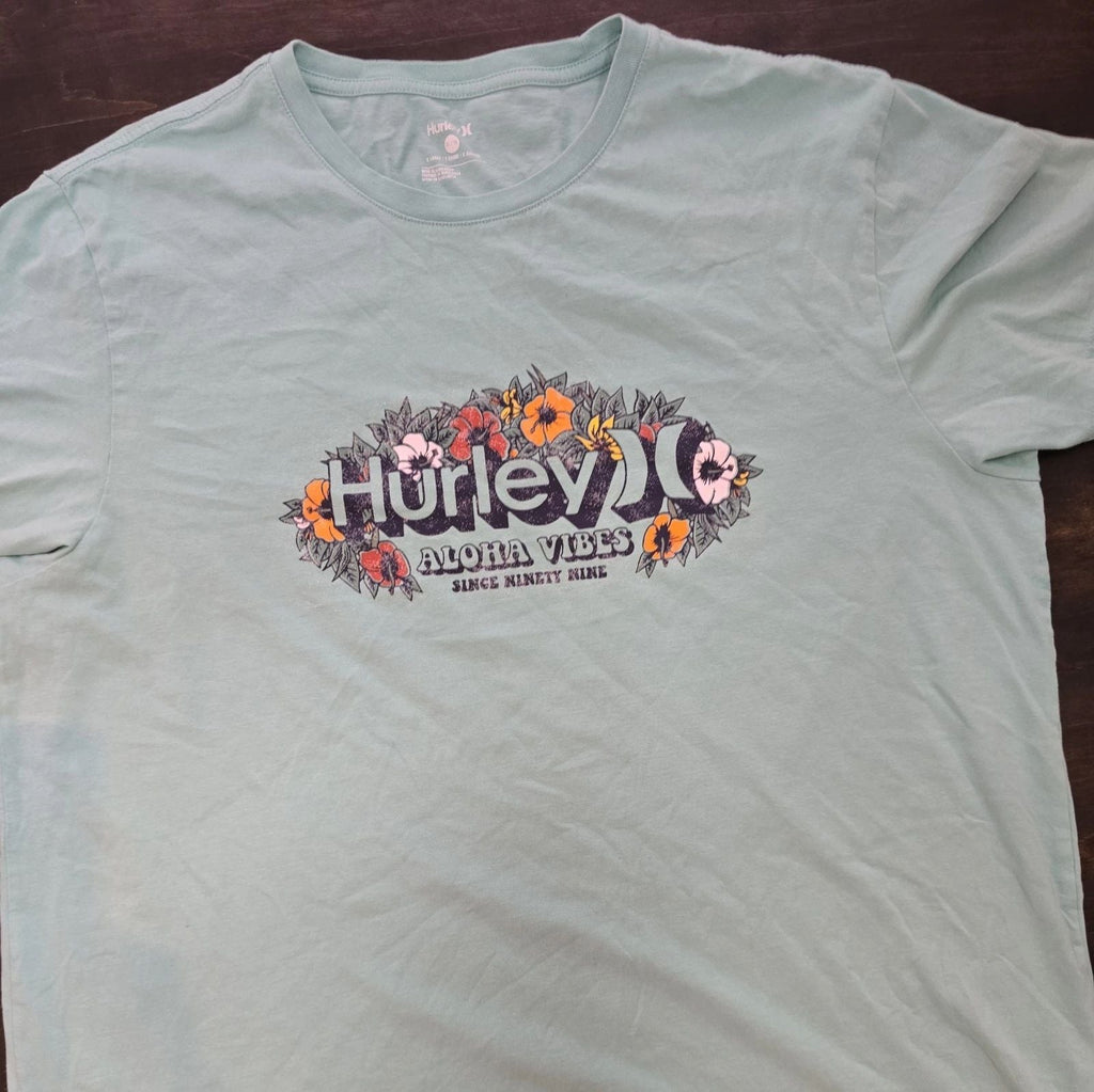 Hurley Men's T-Shirt Everyday Short Sleeve Beach Flower Green Size XL Unisex T-shirt, Sweatshirt, Hoodie, Long Sleeve Tee - T-Shirt, Sweatshirt, Hoodie