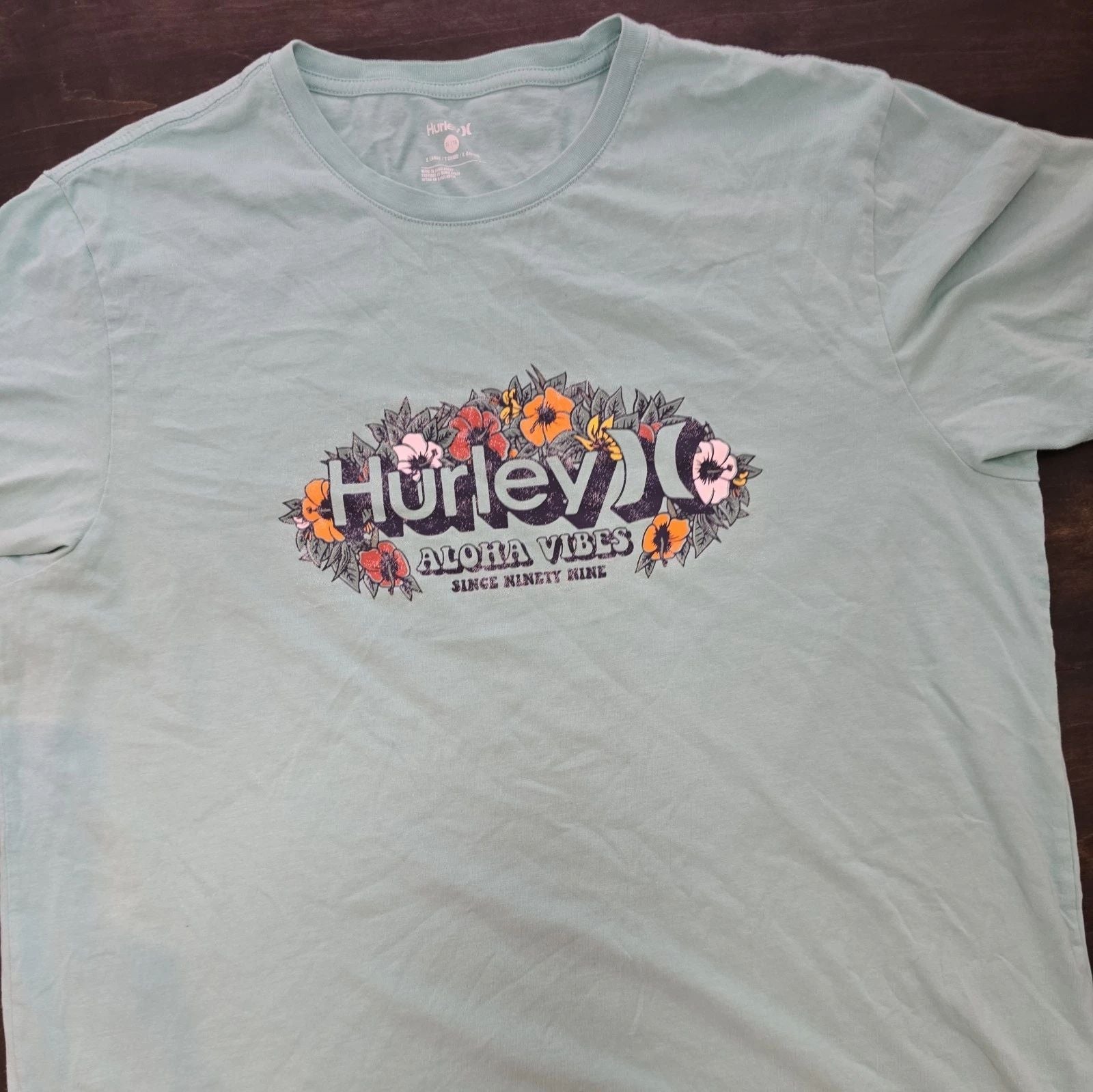 Hurley Men's T-Shirt Everyday Short Sleeve Beach Flower Green Size XL Unisex T-shirt, Sweatshirt, Hoodie, Long Sleeve Tee - T-Shirt, Sweatshirt, Hoodie