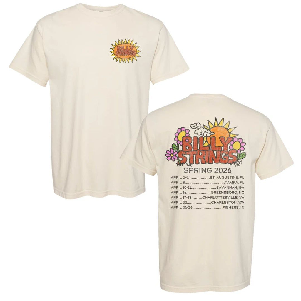 Billy Strings Spring 2026 Tour Sunshine Tee With Dates T-Shirt Unisex T-shirt, Sweatshirt, Hoodie, Long Sleeve Tee - T-Shirt, Sweatshirt, Hoodie