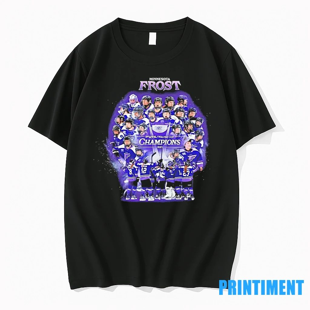 Minnesota Frost Pwhl Walter Cup Champions 2025 Tshirts Sweater Unisex T-shirt, Sweatshirt, Hoodie, Long Sleeve Tee - T-Shirt, Sweatshirt, Hoodie