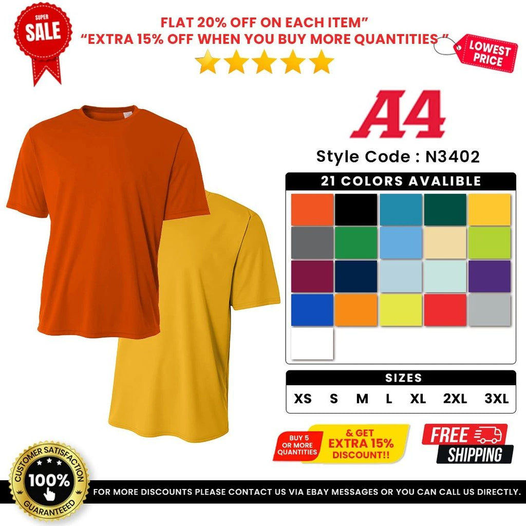 A4 N3402 Men's 100% 3.5oz Polyester Short Sleeve Sprint Performance T-Shirt Unisex T-shirt, Sweatshirt, Hoodie, Long Sleeve Tee - T-Shirt, Sweatshirt, Hoodie