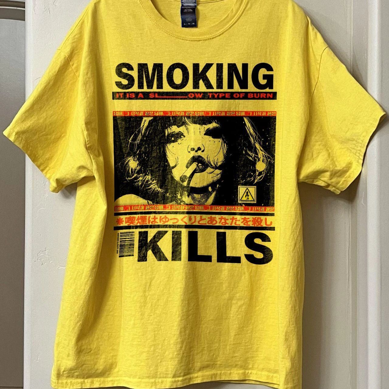 Smoking Kills Retro Manga Style Graphic T-Shirt Unisex T-shirt, Sweatshirt, Hoodie, Long Sleeve Tee - T-Shirt, Sweatshirt, Hoodie