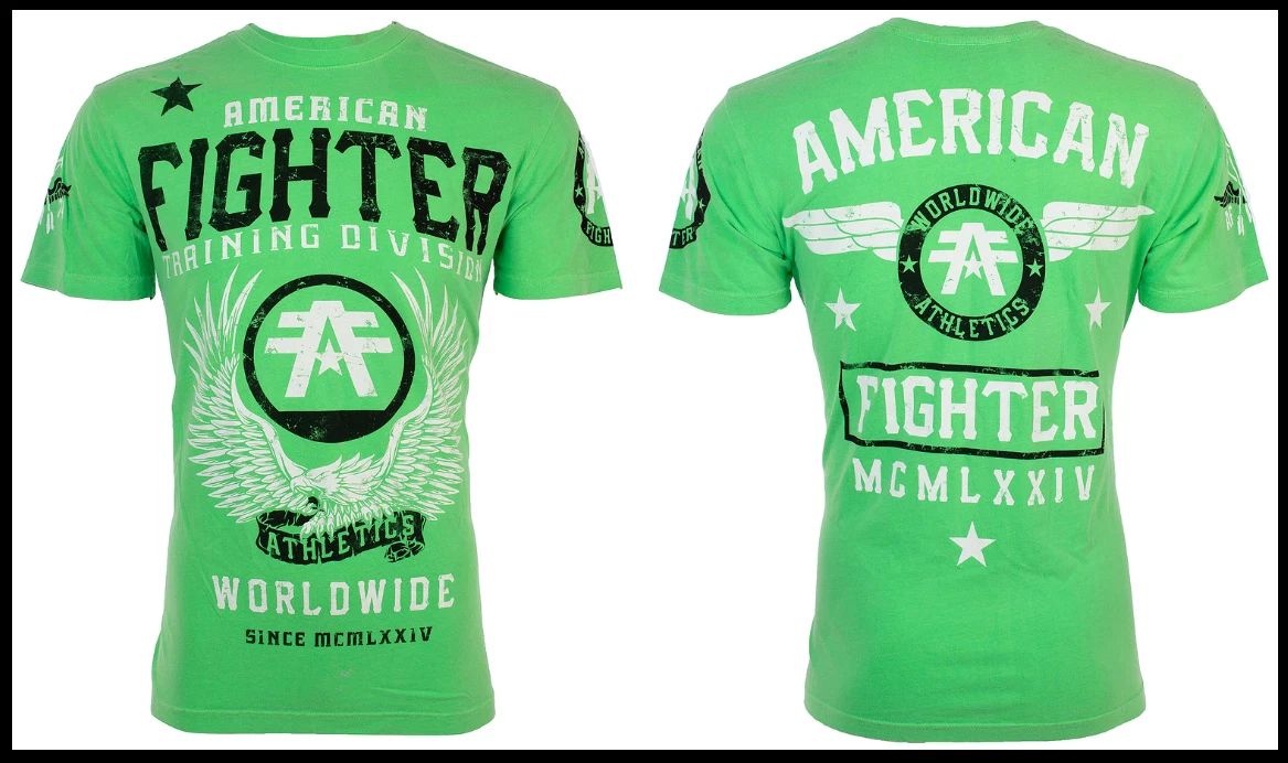 AMERICAN FIGHTER Neon Green FLY BY Athletic Graphic T-shirt NWT Unisex T-shirt, Sweatshirt, Hoodie, Long Sleeve Tee - T-Shirt, Sweatshirt, Hoodie