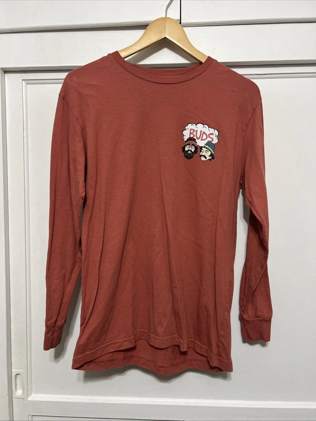 Cheech & Chong Shirt Men S Red BUDS Graphic Tee Crew Neck Long Sleeve Adult Unisex T-shirt, Sweatshirt, Hoodie, Long Sleeve Tee - T-Shirt, Sweatshirt, Hoodie