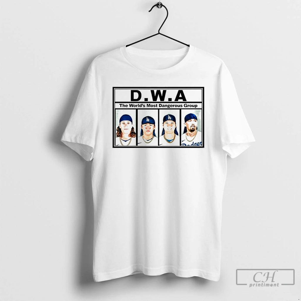 Classic La Dodgers Dwa The Worlds Most Dangerous Group T Shirts Unisex T-shirt, Sweatshirt, Hoodie, Long Sleeve Tee - T-Shirt, Sweatshirt, Hoodie