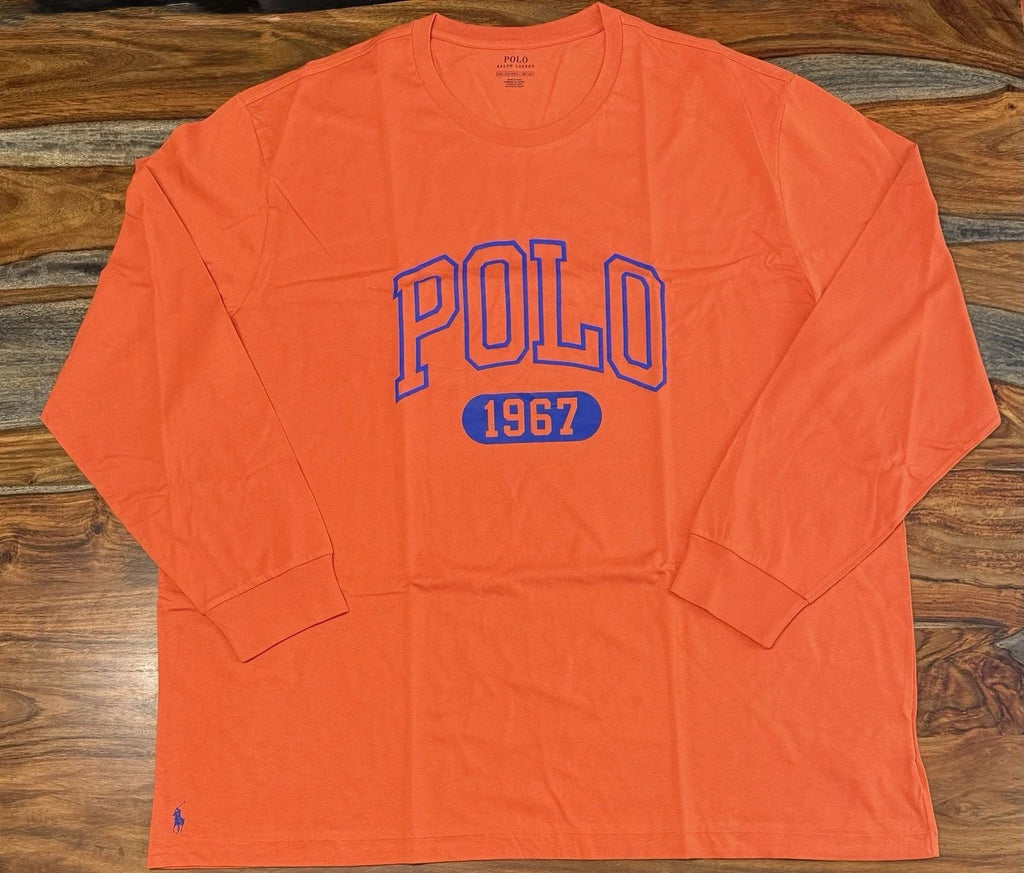 Ralph Lauren Long Sleeve T-Shirt Cotton Orange Big & Tall Mens Size 3XB Unisex T-shirt, Sweatshirt, Hoodie, Long Sleeve Tee - T-Shirt, Sweatshirt, Hoodie