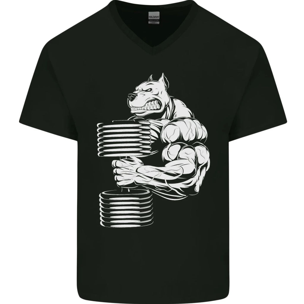 Bulldog Gym Training Top Bodybuilding Mens V-Neck Cotton T-Shirt Unisex T-shirt, Sweatshirt, Hoodie, Long Sleeve Tee - T-Shirt, Sweatshirt, Hoodie