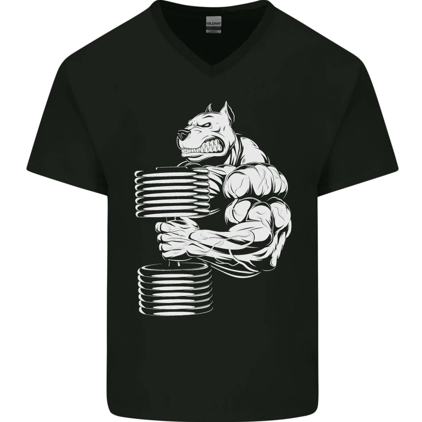 Bulldog Gym Training Top Bodybuilding Mens V-Neck Cotton T-Shirt Unisex T-shirt, Sweatshirt, Hoodie, Long Sleeve Tee - T-Shirt, Sweatshirt, Hoodie