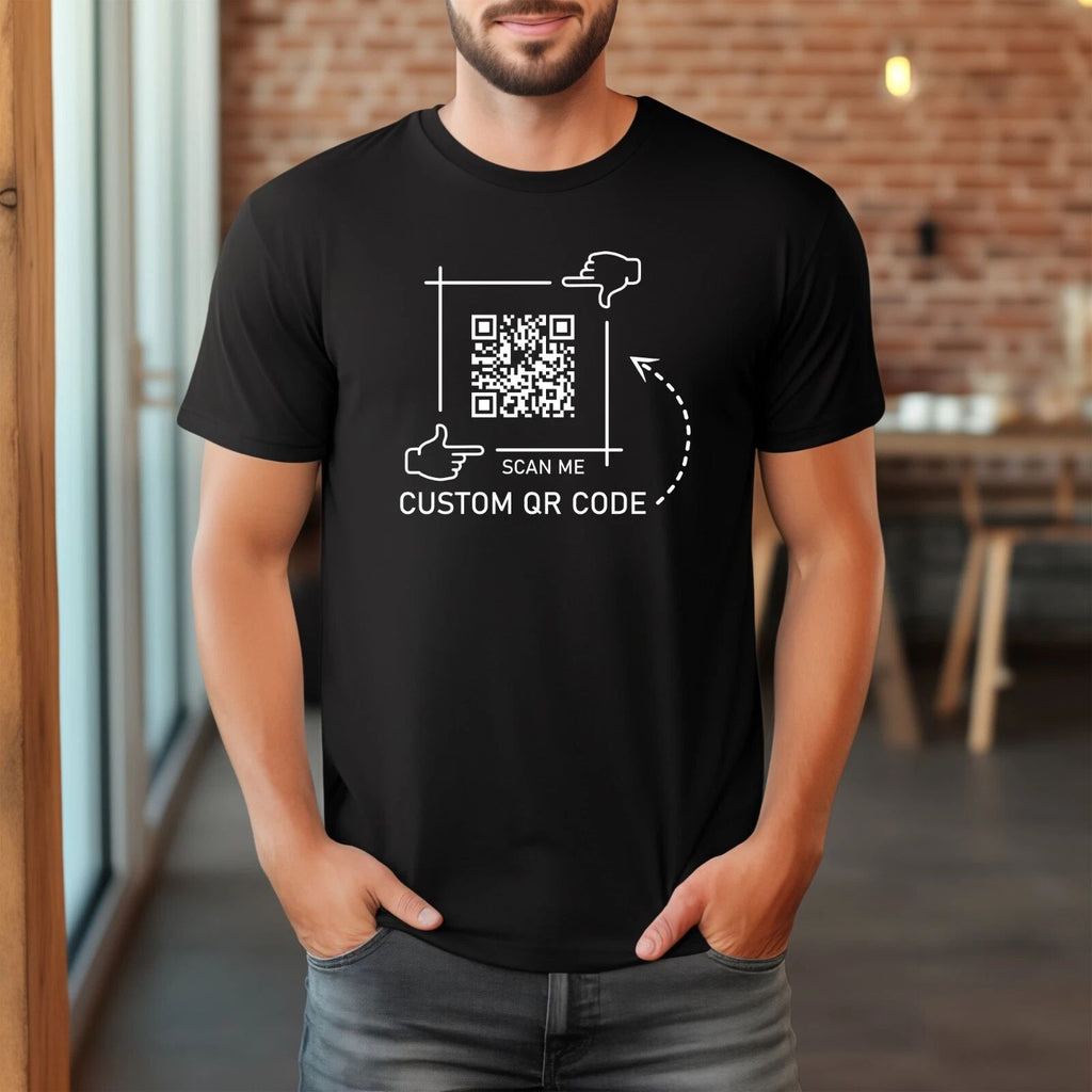 Custom Personalised QR Code T Shirt Printed New Design Unisex Adults Gift T Tops Unisex T-shirt, Sweatshirt, Hoodie, Long Sleeve Tee - T-Shirt, Sweatshirt, Hoodie