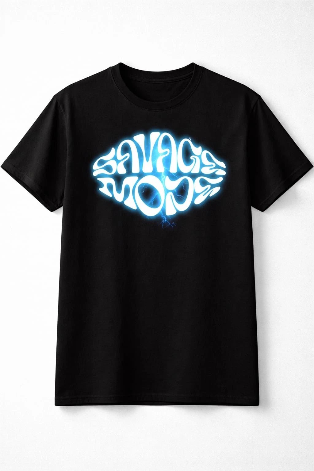 Savage Mode Neon Graphic T-Shirt Black Glow Streetwear Unisex Trendy Tee Unisex T-shirt, Sweatshirt, Hoodie, Long Sleeve Tee - T-Shirt, Sweatshirt, Hoodie
