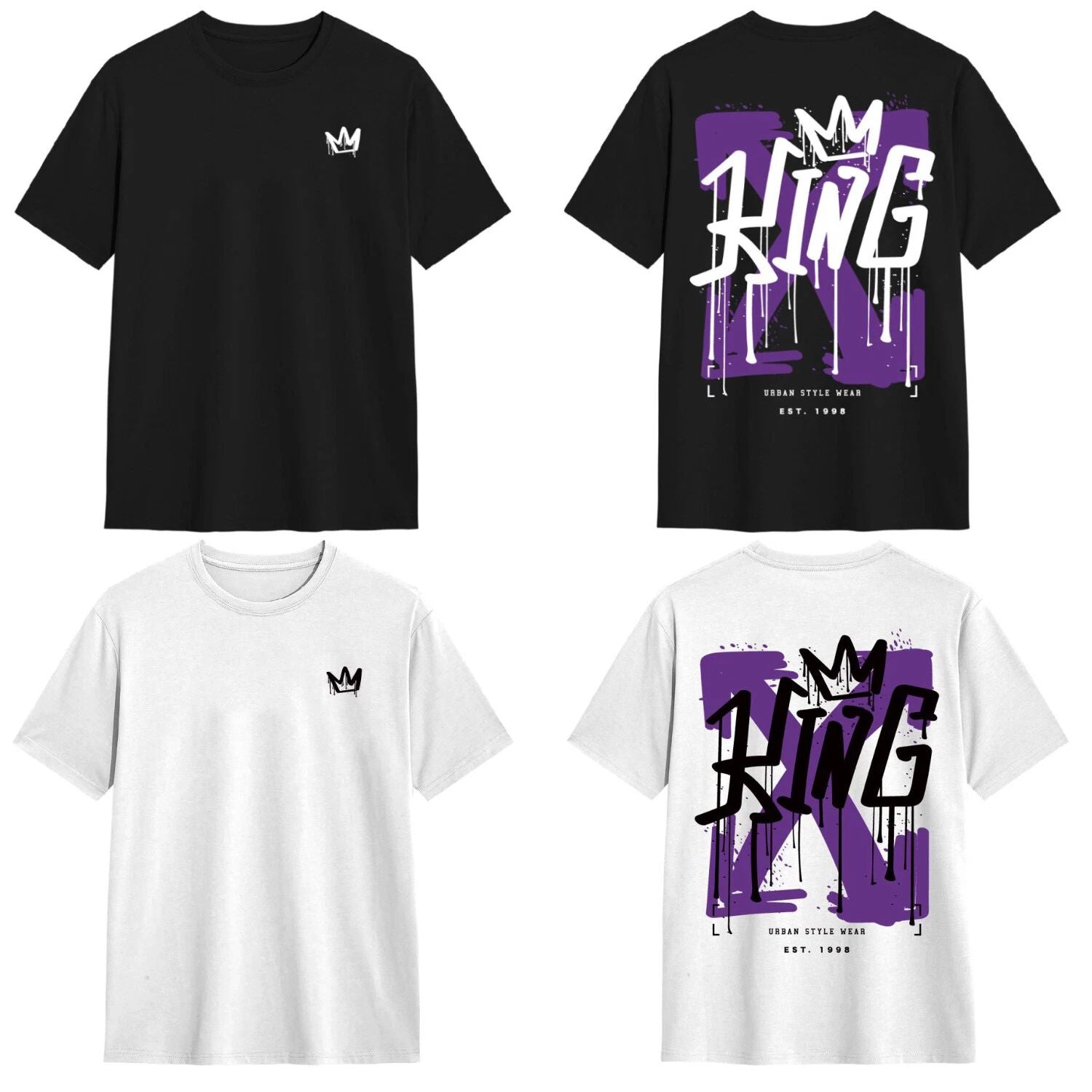 100% Cotton Mens Adult Unisex Tee T Shirt King Crown Arrow Urban Street Crew Top Unisex T-shirt, Sweatshirt, Hoodie, Long Sleeve Tee - T-Shirt, Sweatshirt, Hoodie