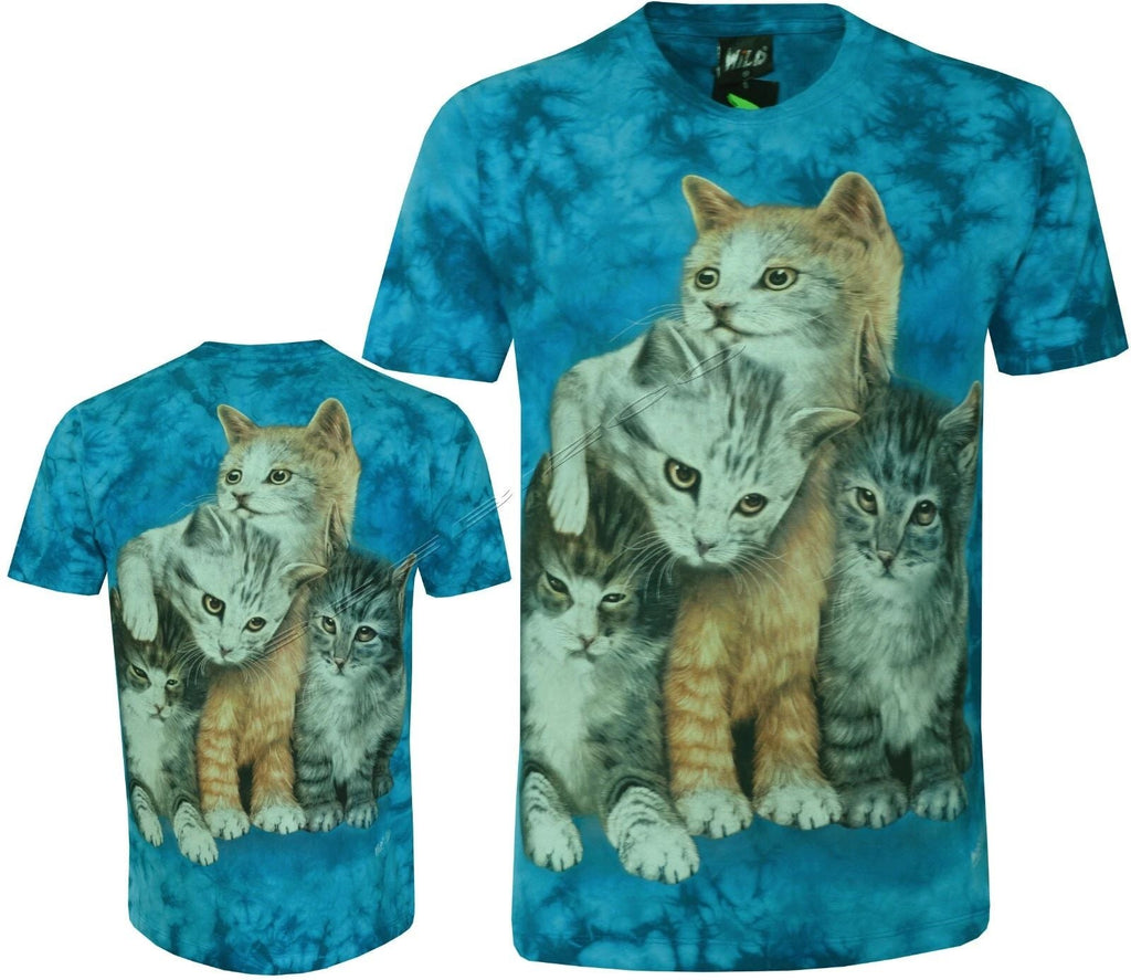 Tie Dye T-Shirt Kindle of Kittens Cuddling Cute Baby Cats Glow in Dark by Wild Unisex T-shirt, Sweatshirt, Hoodie, Long Sleeve Tee - T-Shirt, Sweatshirt, Hoodie