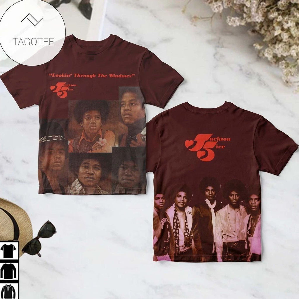 Lookin Through The Window Album Cover By Jackson 5 AOP T-Shirt Unisex T-shirt, Sweatshirt, Hoodie, Long Sleeve Tee - T-Shirt, Sweatshirt, Hoodie