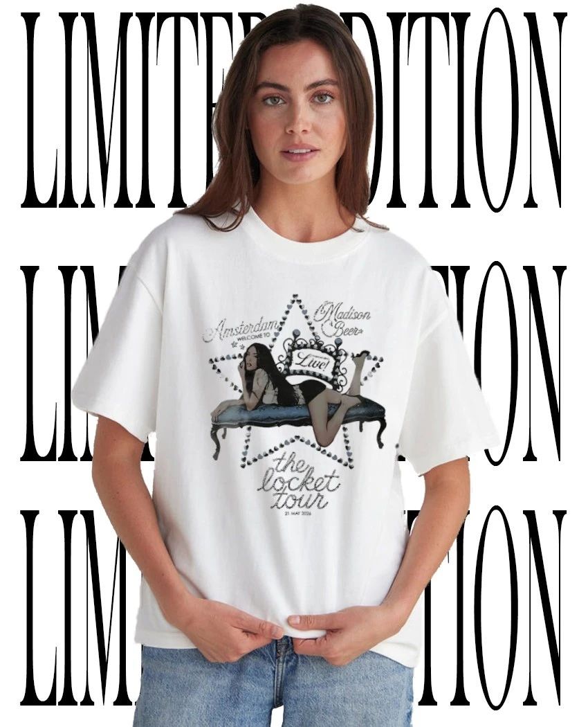 Amsterdam welcome to Madison Beers The Locket Tour 2026 shirt Unisex T-shirt, Sweatshirt, Hoodie, Long Sleeve Tee - T-Shirt, Sweatshirt, Hoodie
