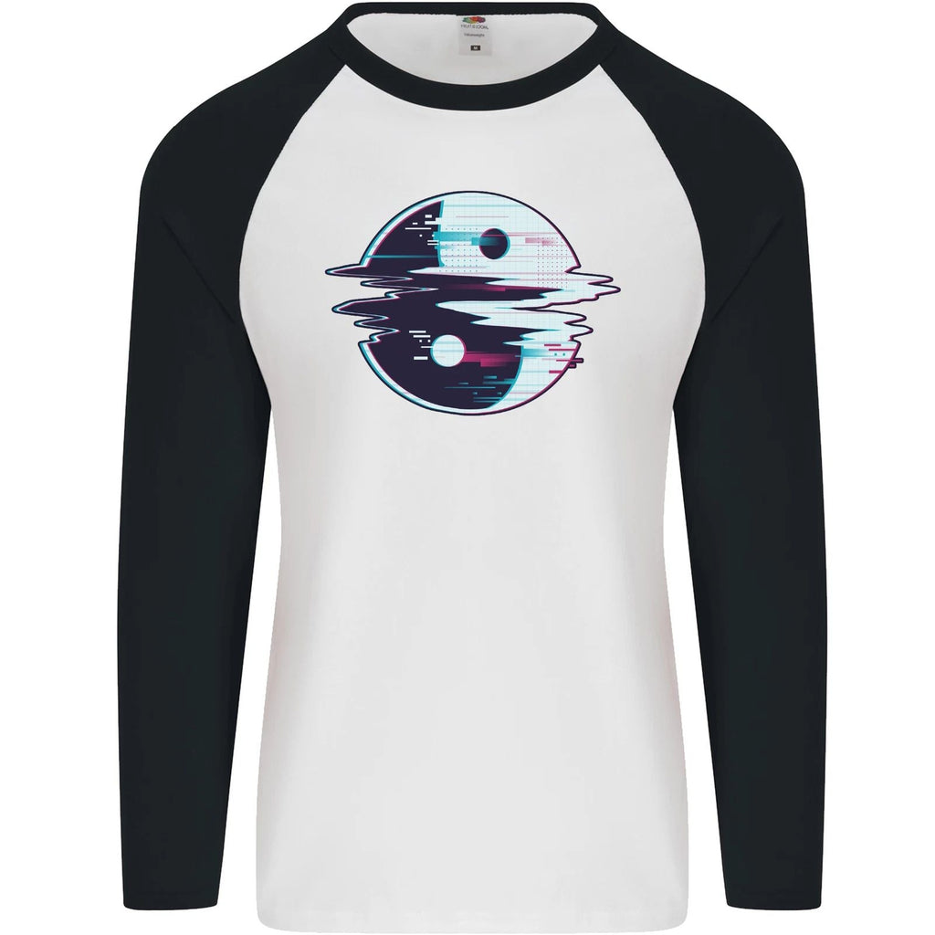 Yin Yang Glitch Yoga Meditation SCI-FI MMA Mens L/S Baseball T-Shirt Unisex T-shirt, Sweatshirt, Hoodie, Long Sleeve Tee - T-Shirt, Sweatshirt, Hoodie