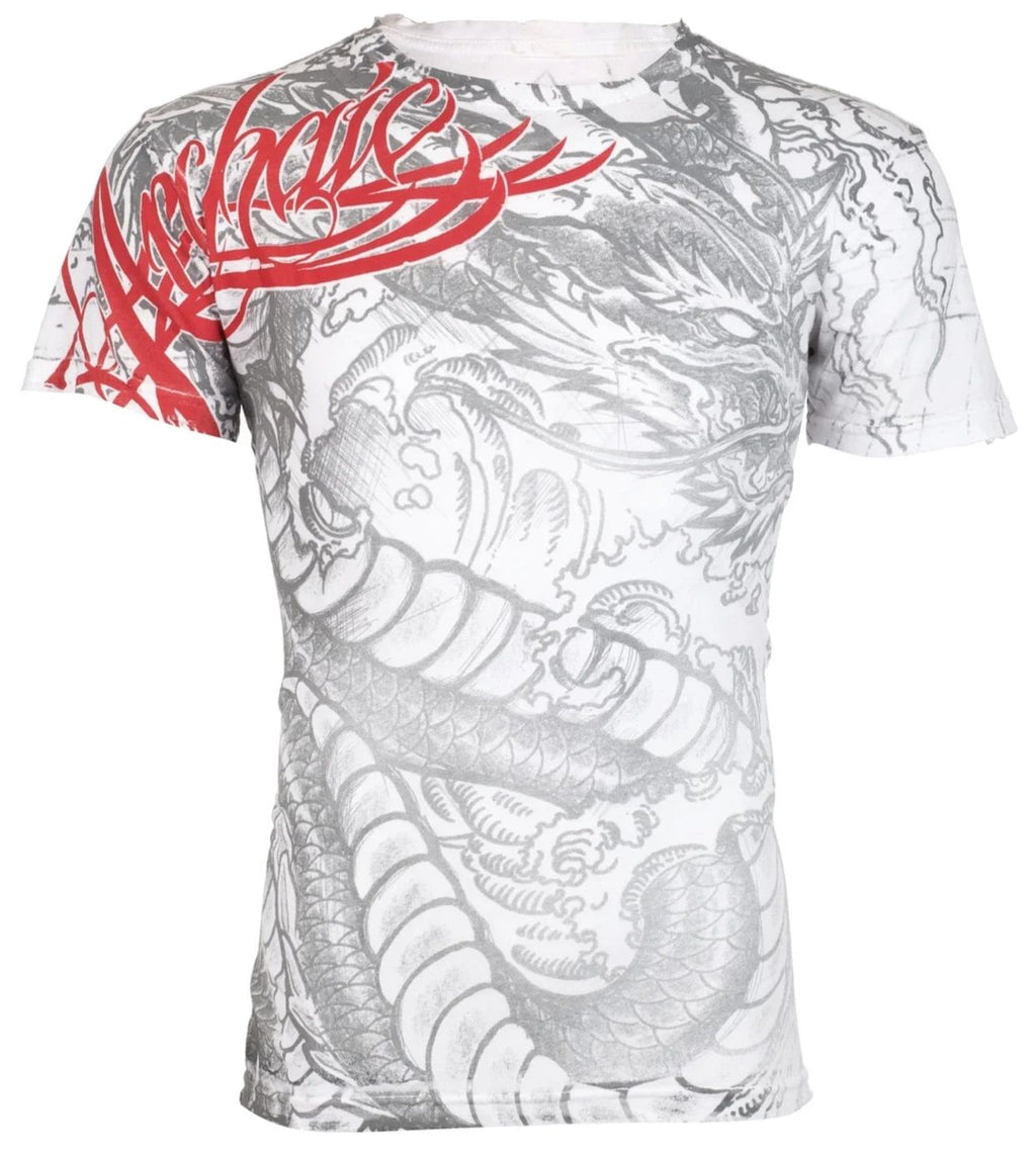 Archaic By Affliction Men's T-Shirt Dragon Rage Wings White Biker M-3XL Unisex T-shirt, Sweatshirt, Hoodie, Long Sleeve Tee - T-Shirt, Sweatshirt, Hoodie