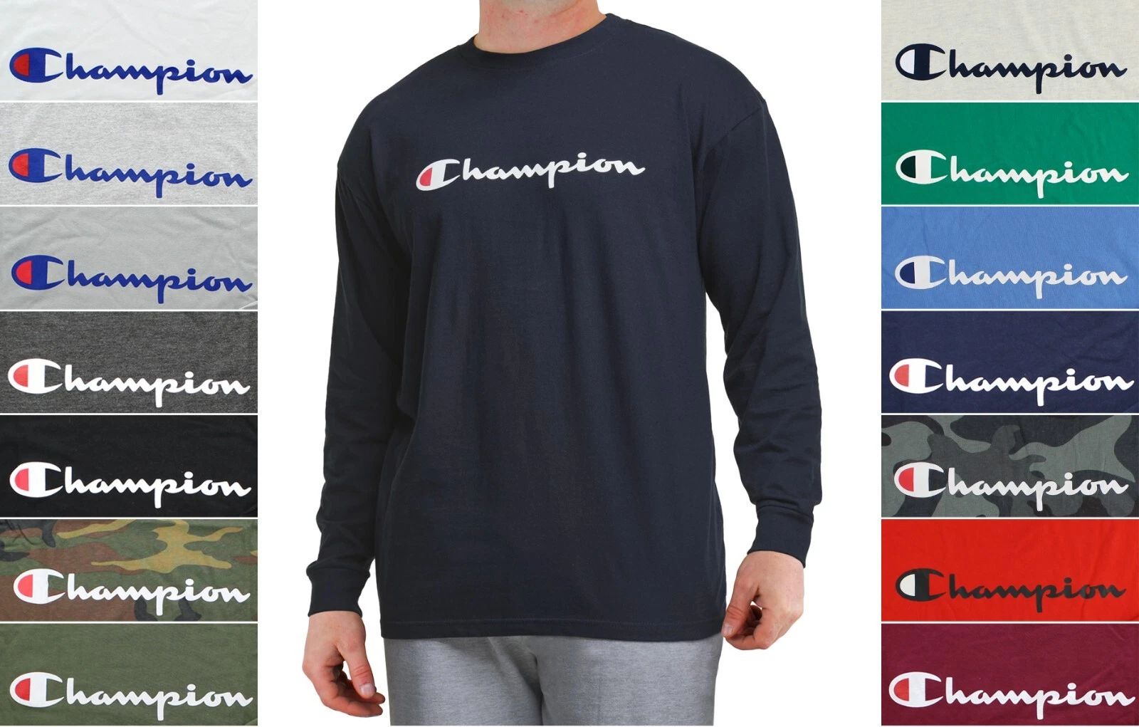 Champion Men's Jersey T-Shirt Big & Tall Crew Neck Athleticwear Long Sleeve Tee Unisex T-shirt, Sweatshirt, Hoodie, Long Sleeve Tee - T-Shirt, Sweatshirt, Hoodie
