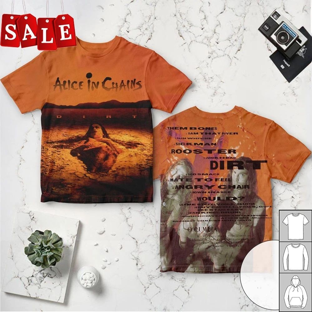 New Alice In Chains Dirt Album Cover Gift For Fans S-6XL 3D T-shirt MO669 Unisex T-shirt, Sweatshirt, Hoodie, Long Sleeve Tee - T-Shirt, Sweatshirt, Hoodie