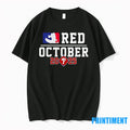Red October 2025 Phillies Mlb Logo Parody Tshirts Sweater Unisex T-shirt, Sweatshirt, Hoodie, Long Sleeve Tee - T-Shirt, Sweatshirt, Hoodie