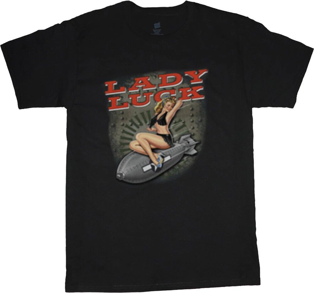 Lady Luck Pin-up Calendar Girl T-shirt Mens Clothing Apparel Unisex T-shirt, Sweatshirt, Hoodie, Long Sleeve Tee - T-Shirt, Sweatshirt, Hoodie