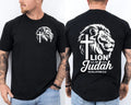 Christian Faith Jesus Christ Lion of Judah Strength Cross Front & Back T-Shirt Unisex T-shirt, Sweatshirt, Hoodie, Long Sleeve Tee - T-Shirt, Sweatshirt, Hoodie