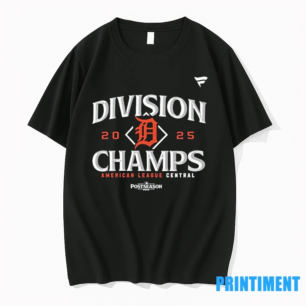 Detroit Tigers 2025 Al Central Division Champions Locker Room Tshirts Sweater Unisex T-shirt, Sweatshirt, Hoodie, Long Sleeve Tee - T-Shirt, Sweatshirt, Hoodie