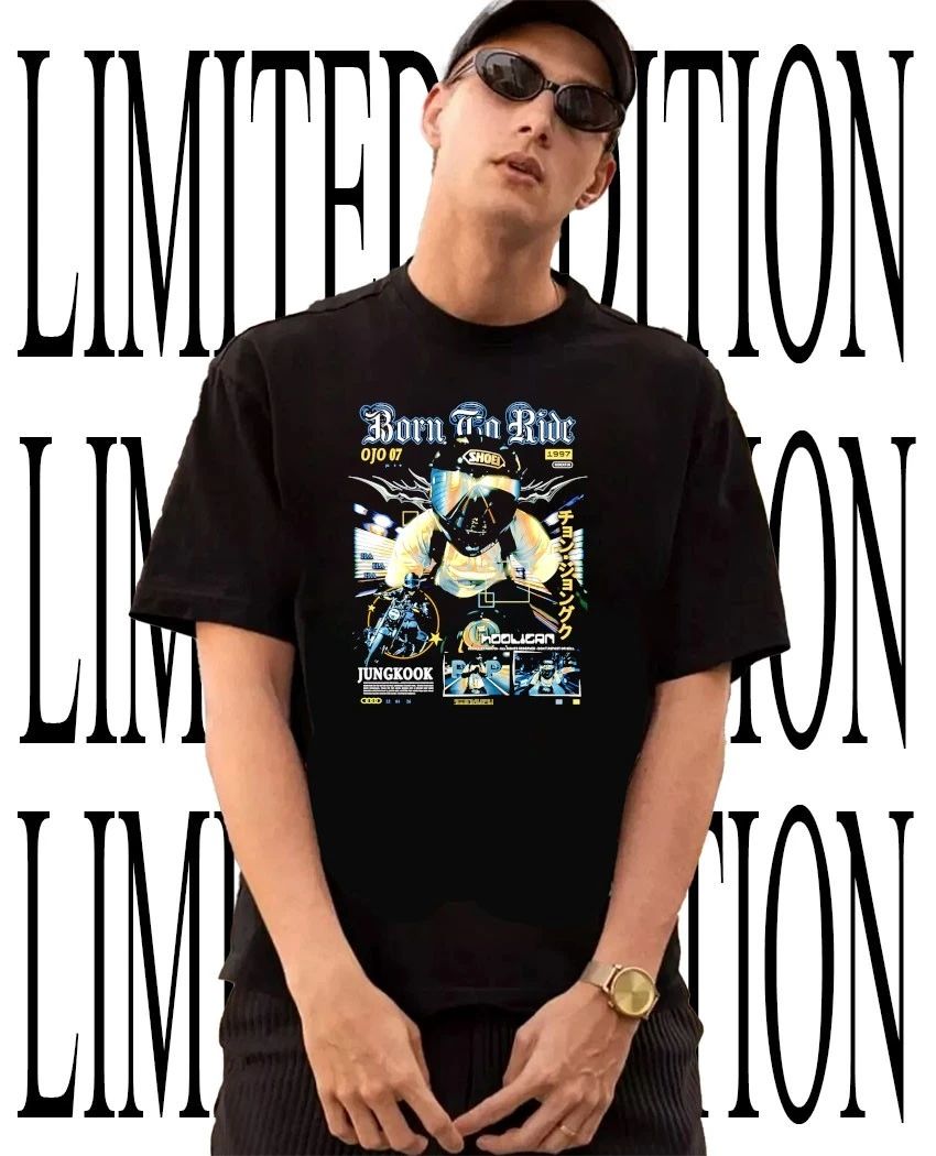 Jungkook born to ride graphic shirt Unisex T-shirt, Sweatshirt, Hoodie, Long Sleeve Tee - T-Shirt, Sweatshirt, Hoodie