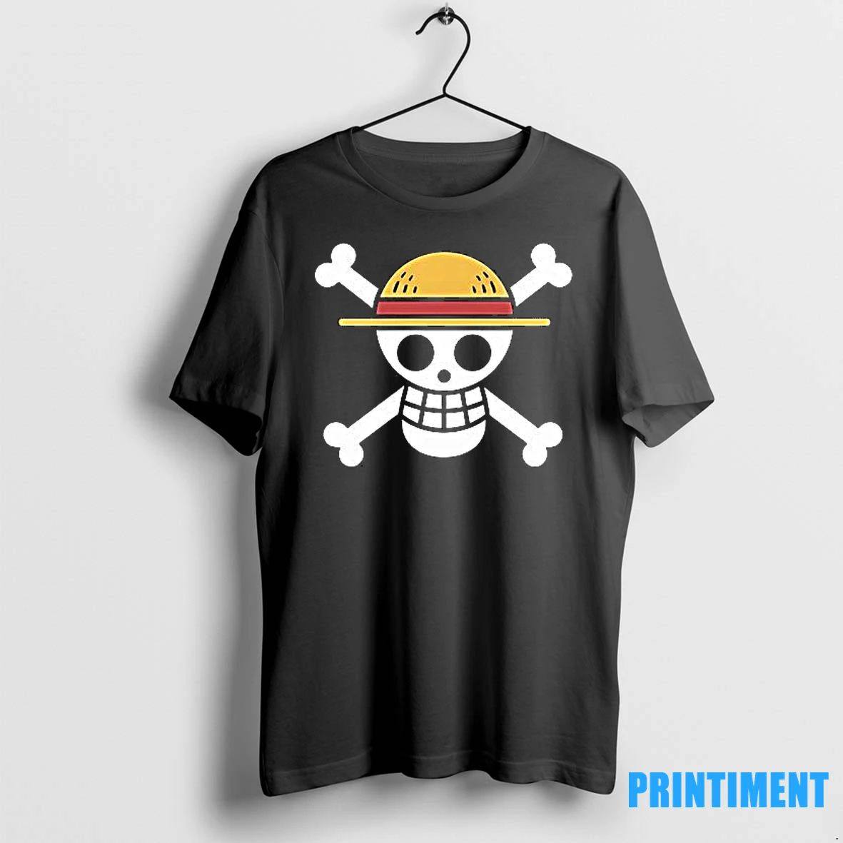 Jolly Roger Anime Skull Wearing Straw Hat Tshirts Sweater Unisex T-shirt, Sweatshirt, Hoodie, Long Sleeve Tee - T-Shirt, Sweatshirt, Hoodie