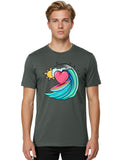 Surfing-Heart Mens Graphic Tee, 100% Cotton, Casual Summer Wear Unisex T-shirt, Sweatshirt, Hoodie, Long Sleeve Tee - T-Shirt, Sweatshirt, Hoodie