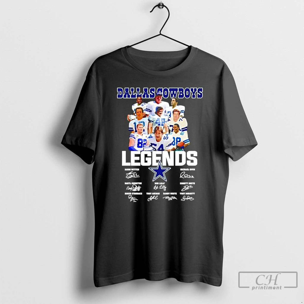 Classic Dallas Cowboys Football Team Collage Featuring Legends Signatures T Shirts Unisex T-shirt, Sweatshirt, Hoodie, Long Sleeve Tee - T-Shirt, Sweatshirt, Hoodie