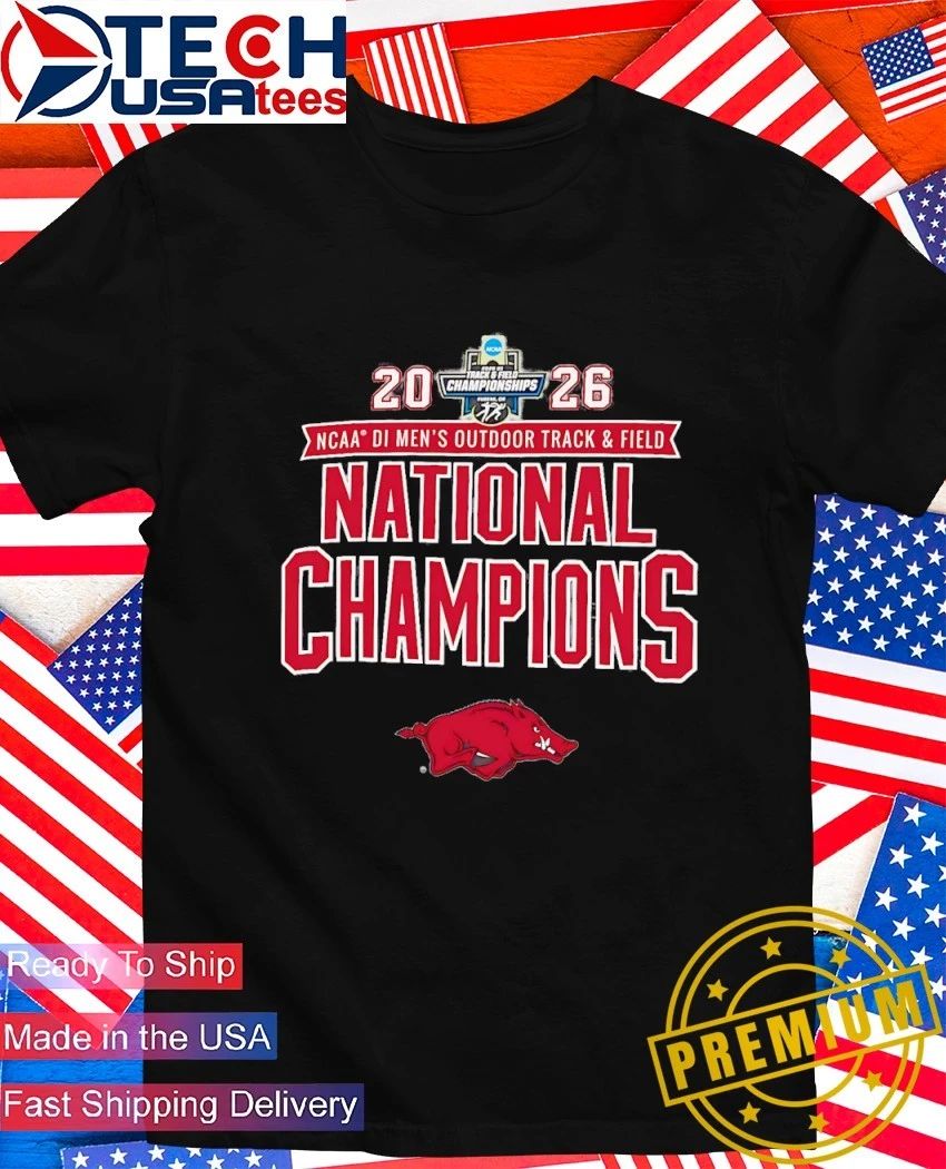 Arkansas Razorbacks 2026 NCAA Mens Outdoor Track & Field National Champions shirt Unisex T-shirt, Sweatshirt, Hoodie, Long Sleeve Tee - T-Shirt, Sweatshirt, Hoodie