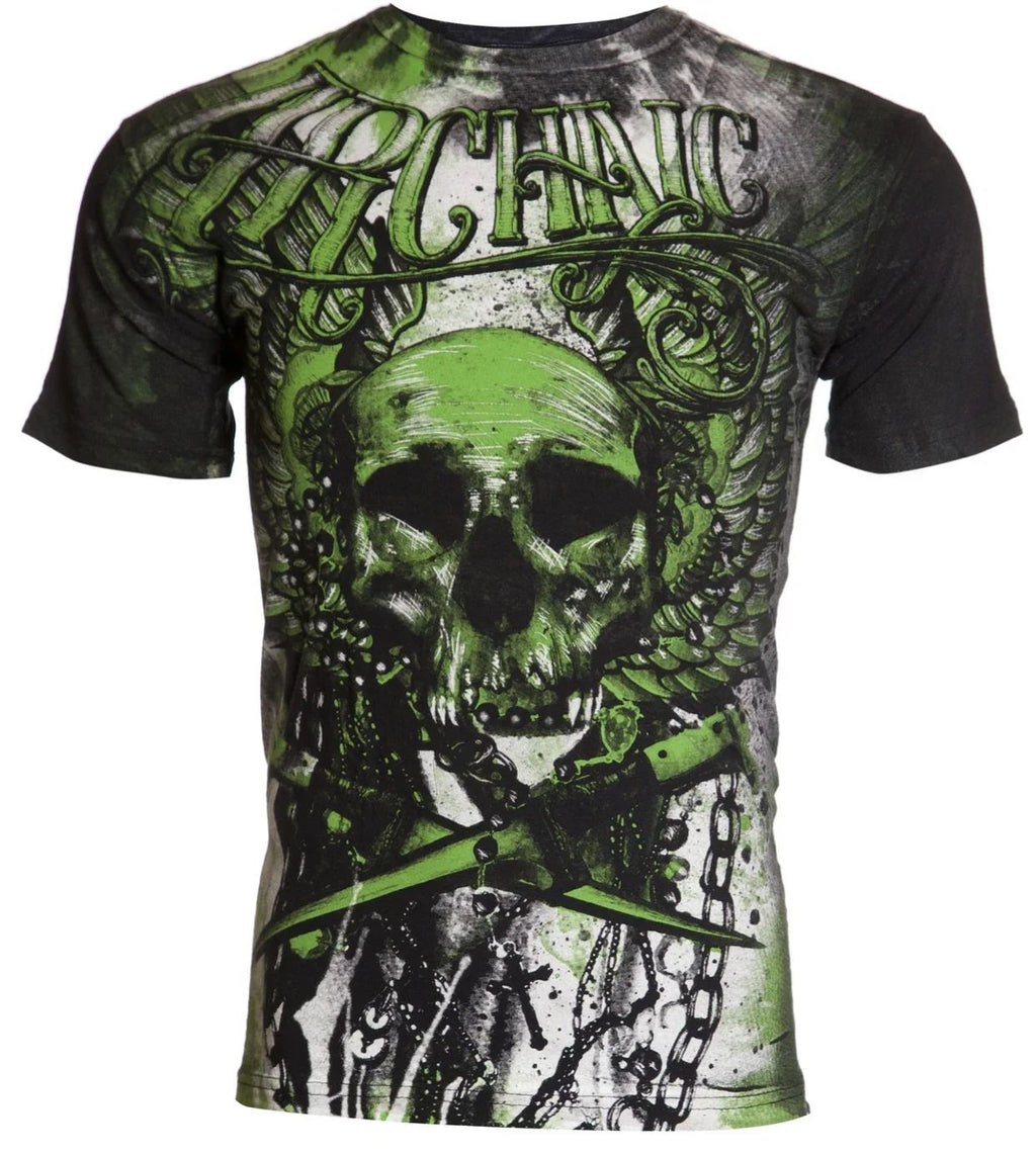 Archaic By Affliction Men's T-Shirt CADAVEROUS Cross Skull Biker M-3XL Unisex T-shirt, Sweatshirt, Hoodie, Long Sleeve Tee - T-Shirt, Sweatshirt, Hoodie