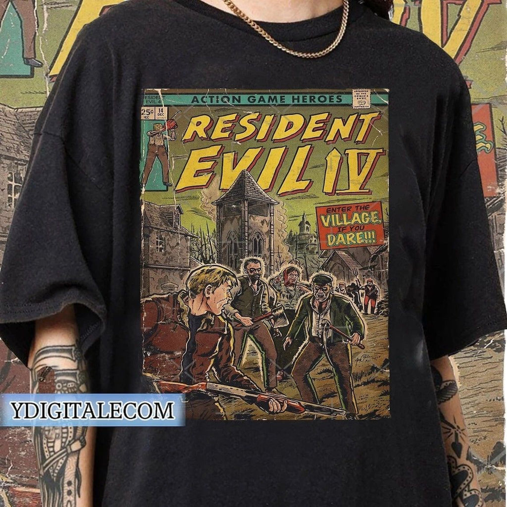 Vintage 90s Graphic Style Resident Evil T-shirt, Retro Game Resident Evil Shirt Unisex T-shirt, Sweatshirt, Hoodie, Long Sleeve Tee - T-Shirt, Sweatshirt, Hoodie