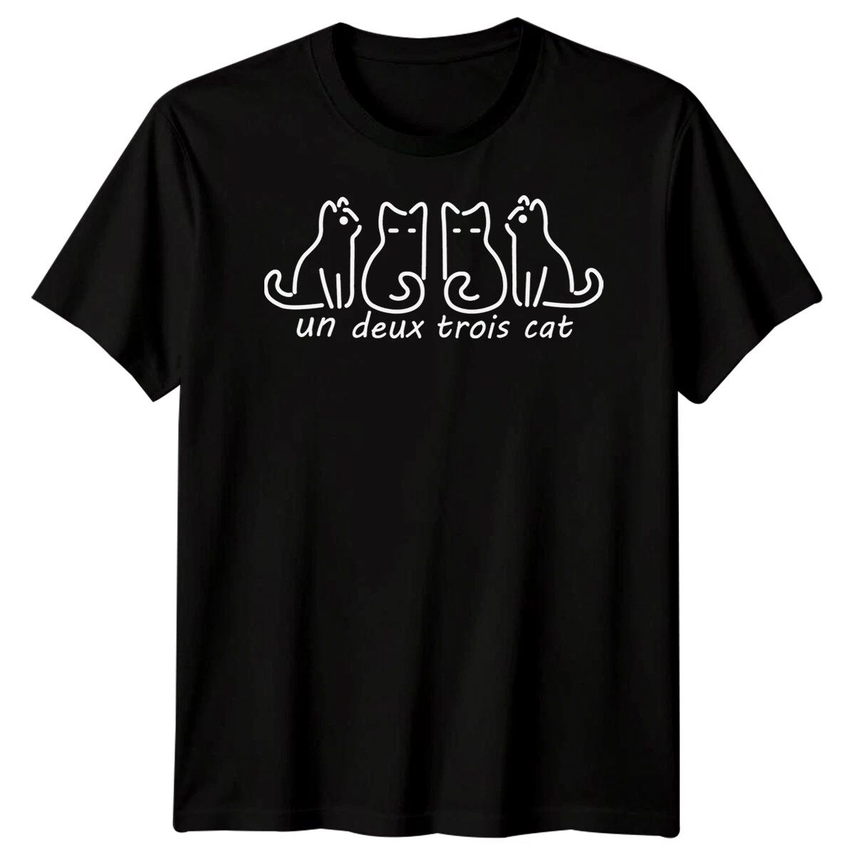 Un Deux Trois Cat Animals Mens Graphic Tee Womens T-Shirt Cat Lovers Unisex T-shirt, Sweatshirt, Hoodie, Long Sleeve Tee - T-Shirt, Sweatshirt, Hoodie