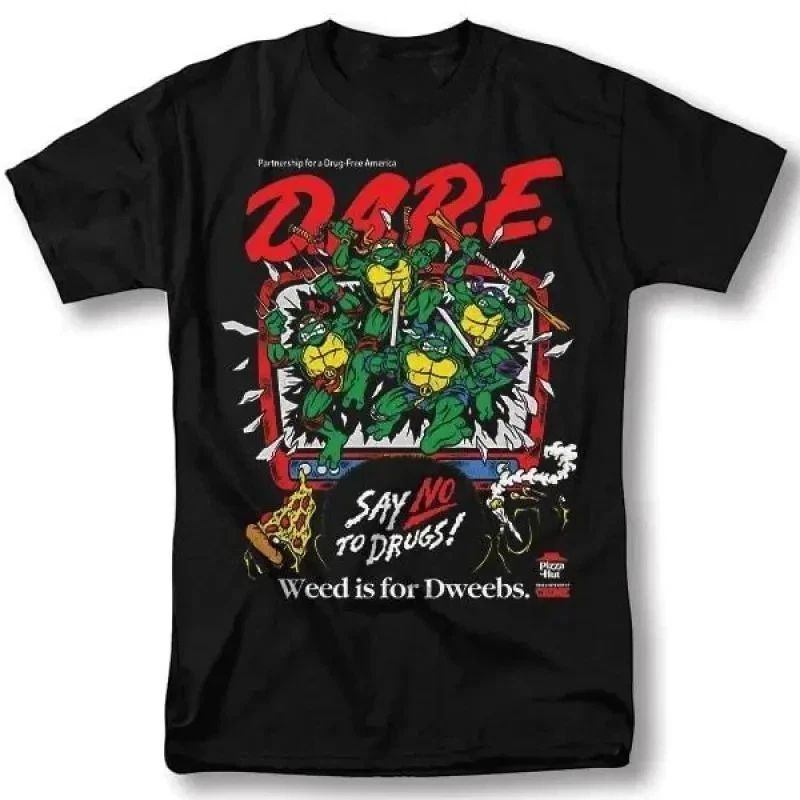 TMNT Ninja Turtles DARE Say No To Drugs Weed Is For Dweebs Graphic T-Shirt Unisex T-shirt, Sweatshirt, Hoodie, Long Sleeve Tee - T-Shirt, Sweatshirt, Hoodie