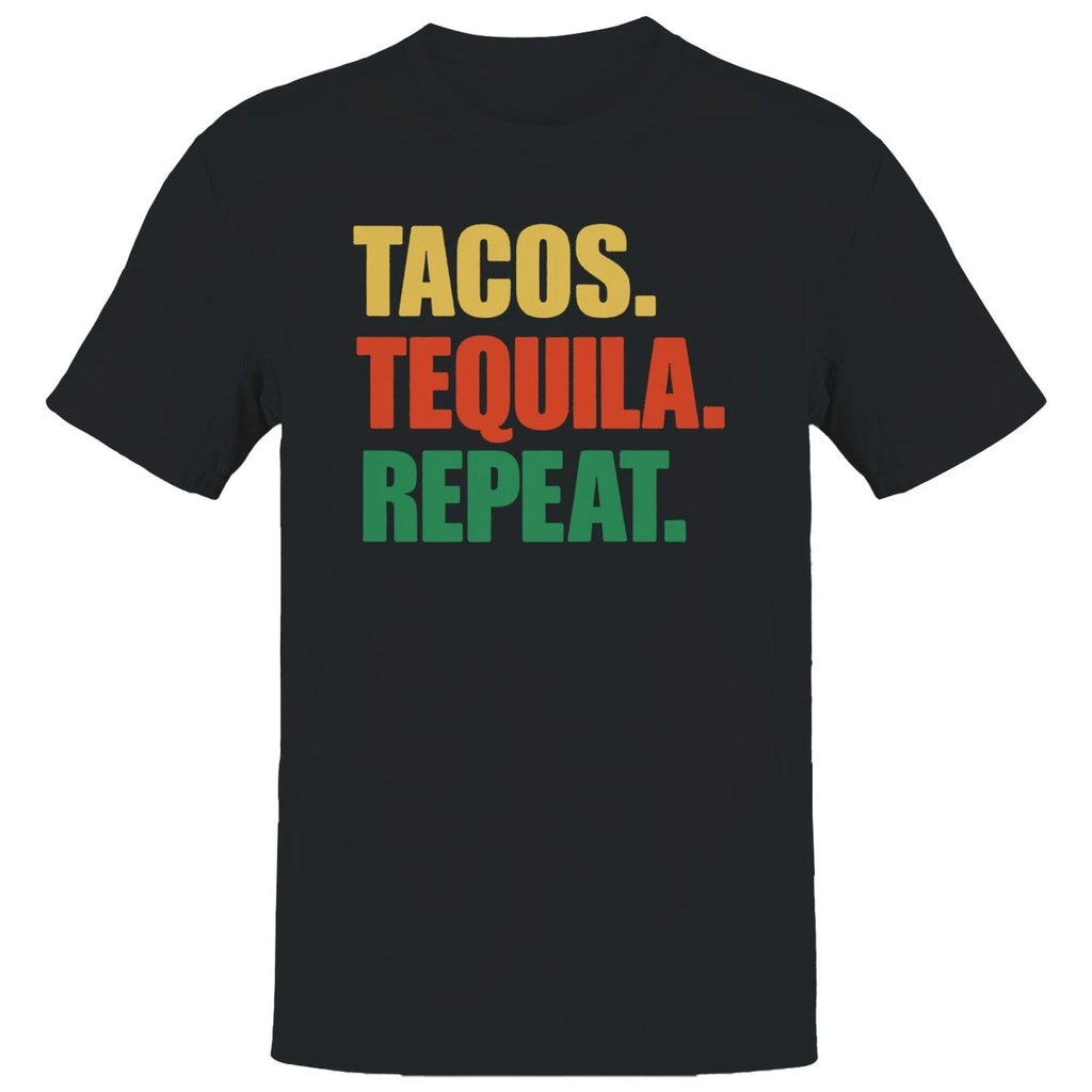 Tacos Tequila Repeat Colorful Quote Men's T-shirt Unisex T-shirt, Sweatshirt, Hoodie, Long Sleeve Tee - T-Shirt, Sweatshirt, Hoodie